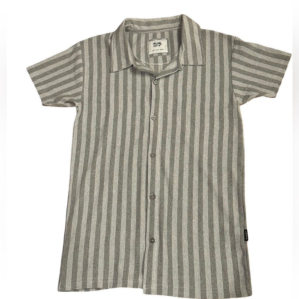 William Rast Striped Button-Down Casual Short-Sleeve Shirt, Size Small.